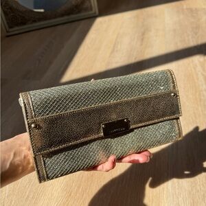 Gold Textured Clutch with Elegant Closure